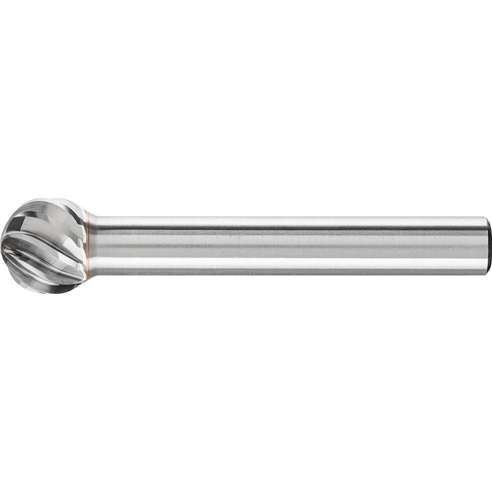 PFERD - SD-3, 3/8" Cut Diam, 1/4" Shank Diam, Carbide Inox Cut Ball Burr - Exact Industrial Supply