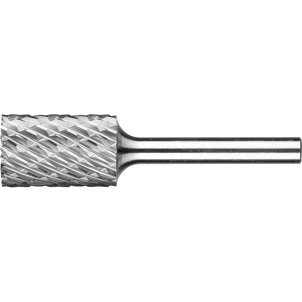 PFERD - SB-6, 5/8" Cut Diam, 1/4" Shank Diam, Carbide End Cut Diamond Cut Cylinder Burr - Exact Industrial Supply