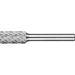 PFERD - SA-3, 3/8" Cut Diam, 1/4" Shank Diam, Carbide No End Cut Diamond Pattern Cylinder Burr - Exact Industrial Supply