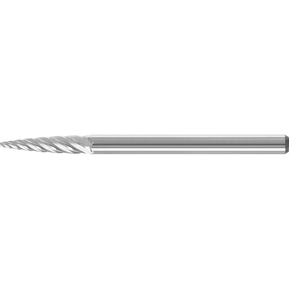 PFERD - SG-41, 1/8" Cut Diam, 1/8" Shank Diam, Carbide Inox Cut Tree with Pointed End Burr - Exact Industrial Supply