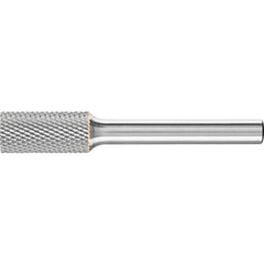 PFERD - SA-1, 3/8" Cut Diam, 1/4" Shank Diam, Carbide Diamond Pattern Cylinder Burr - Exact Industrial Supply