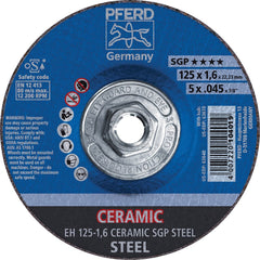 PFERD - Depressed-Center Wheels; Hole Thread Size: 5/8-11 ; Connector Type: Arbor ; Wheel Type Number: Type 27 ; Abrasive Material: Ceramic Oxide ; Maximum RPM: 12200.000 ; Grit: 46 - Exact Industrial Supply