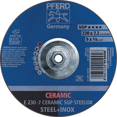 PFERD - Depressed-Center Wheels; Hole Thread Size: 5/8-11 ; Connector Type: Arbor ; Wheel Type Number: Type 27 ; Abrasive Material: Ceramic Oxide ; Maximum RPM: 6600.000 ; Grit: 24 - Exact Industrial Supply