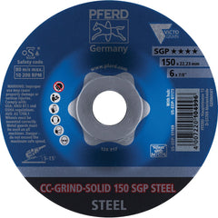 PFERD - Depressed-Center Wheels; Hole Size (Inch): 7/8 ; Connector Type: Arbor ; Wheel Type Number: Type 1 ; Abrasive Material: Steel ; Maximum RPM: 10200.000 ; Tool Compatibility: Angle Grinders - Exact Industrial Supply