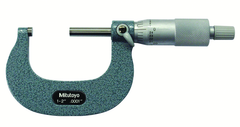 1 - 2'' Measuring Range - .0001 Graduation - Ratchet Thimble - Carbide Face - Outside Micrometer - Best Tool & Supply