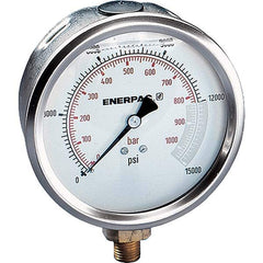 Enerpac - Hydraulic Pressure Gages & Adapters Type: Glycerine Filled Pressure Rating: 15000 - Best Tool & Supply