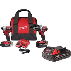 Milwaukee Tool - Cordless Tool Combination Kits Voltage: 18 Tools: 1/2" Brushless Compact Drill/Driver, 1/4" Brushless Compact Impact Driver - Best Tool & Supply