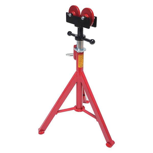 Rothenberger - 1/2" to 16" Pipe Capacity, Straight Pipe Stand with 2 Roller Head - 27" to 50" High, 2,500 Lb Capacity - Best Tool & Supply