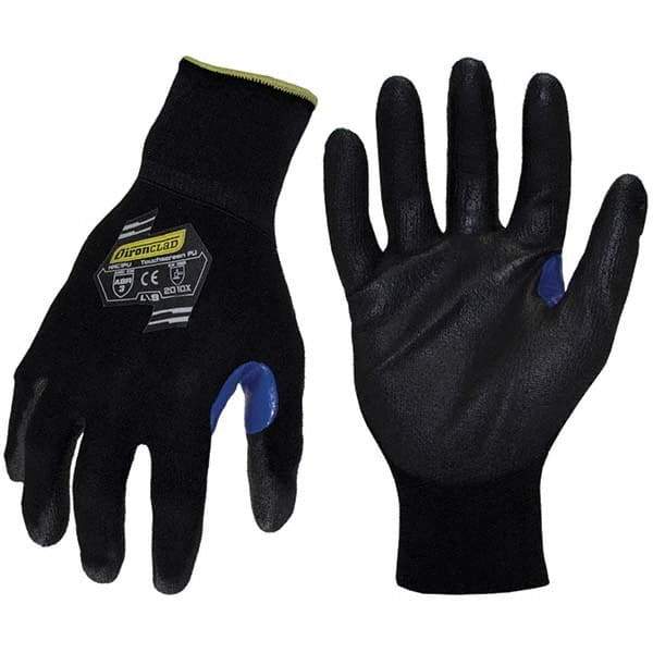 ironCLAD - Size XL (10) Nylon Work Gloves - For General Purpose, Palm Coated, Knit Wrist, Black, Paired - Best Tool & Supply