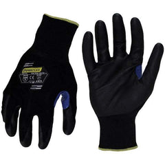 ironCLAD - Size L (9) Nylon Work Gloves - For General Purpose, Palm Coated, Knit Wrist, Black, Paired - Best Tool & Supply