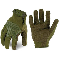 ironCLAD - Size L (9) Synthetic Leather Work Gloves - For Mechanic's & Lifting, Uncoated, Hook & Loop Cuff, Full Fingered, Olive Drab Green, Paired - Best Tool & Supply