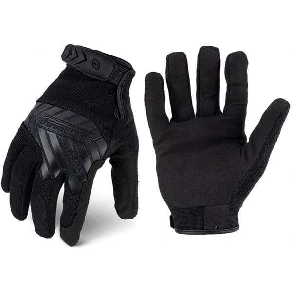 ironCLAD - Size M Synthetic Leather Work Gloves - For Mechanic's & Lifting, Uncoated, Hook & Loop Cuff, Full Fingered, Black, Paired - Best Tool & Supply