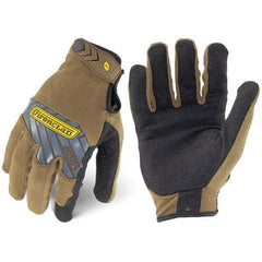 ironCLAD - Size M (8) Synthetic Leather Work Gloves - For Mechanic's & Lifting, Uncoated, Hook & Loop Cuff, Full Fingered, Coyote, Paired - Best Tool & Supply