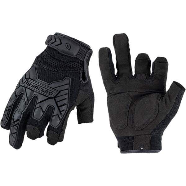 ironCLAD - Size XS (6) Synthetic Leather Work Gloves - For Mechanic's & Lifting, Uncoated, Hook & Loop Cuff, Full Fingered, Black, Paired - Best Tool & Supply