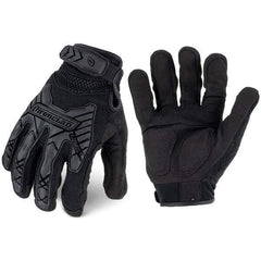 ironCLAD - Size XL (10) Synthetic Leather Work Gloves - For Mechanic's & Lifting, Uncoated, Hook & Loop Cuff, Full Fingered, Black, Paired - Best Tool & Supply