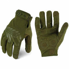 ironCLAD - Size S (7) Synthetic Leather Work Gloves - For Mechanic's & Lifting, Uncoated, Hook & Loop Cuff, Full Fingered, Olive Drab Green, Paired - Best Tool & Supply