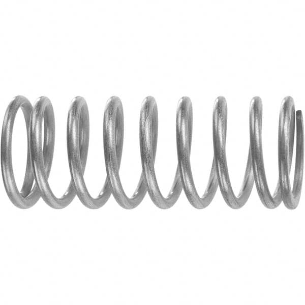 Compression Spring: 1.528″ OD, 5.5″ Free Length 0.148″ Wire Dia, 57.949 lb Max Load, 21.669 lb/in Spring Rate, Stainless Steel