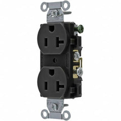 Hubbell Wiring Device-Kellems - 125V 20A NEMA 5-20R Commercial Grade Black Straight Blade Duplex Receptacle - Best Tool & Supply