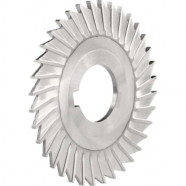 Slitting & Slotting Saw: 4″ Dia, 1/8″ Thick, 1″ Arbor Hole, 40 Teeth, High Speed Steel TiN Finish, Straight