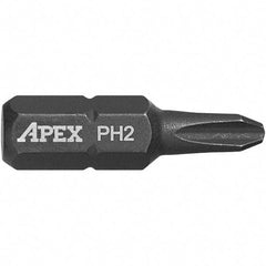 Apex - #2, Phillips Screwdriver Bit - 1/4" Drive, 1" OAL - Best Tool & Supply