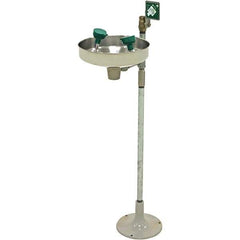 Haws - 11" Wide x 40" High, Pedestal Mount, Stainless Steel Bowl, Eyewash Station - 5 GPM Flow Rate - Best Tool & Supply