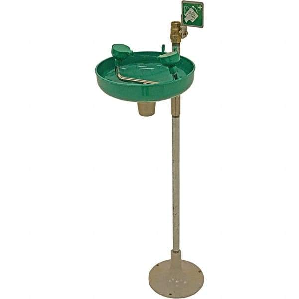 Haws - 11" Wide x 40" High, Pedestal Mount, Plastic Bowl, Eyewash Station - 5 GPM Flow Rate - Best Tool & Supply