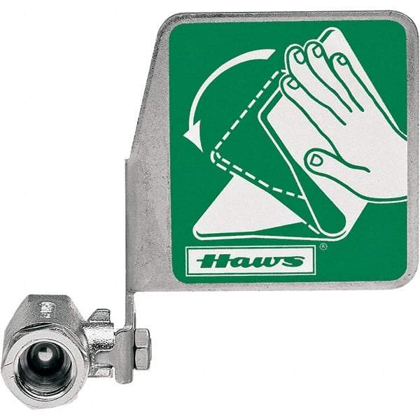 Haws - 1/2" Inlet, 7" Long x 5" Wide x 3" High, Stainless Steel Plumbed Wash Station Stay-Open Ball Valve - Green Matting, Compatible with Combination Drench Shower & Eye/Face Wash Stations - Best Tool & Supply