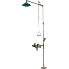 Haws - 25 GPM shower Flow, Drench shower, Eye & Face Wash Station - Bowl, Push Flag Activated, Galvanized Steel Pipe, Plastic Shower Head, Wheelchair Accessible - Best Tool & Supply