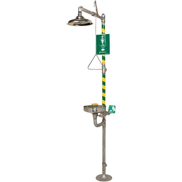 Haws - 23.7 GPM shower Flow, Drench shower, Eye & Face Wash Station - Bowl with Hinged Dust Cover, Triangular Pull Rod & Push Flag Activated, Stainless Steel Pipe, Stainless Steel Shower Head, Corrosion Resistant - Best Tool & Supply