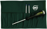 4 Piece - ESD Safe Interchangeable Blade Set Includes ESD Safe Handle - #10891 - Slotted 3; 4; 6 and Phillips #0; 1 & 2 Blades in Canvas Pouch - Best Tool & Supply
