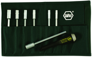 7 Piece - 5; 5.5; 6; 7; 8; 9 & 10mm Interchangeable Metric Nut Driver Blade Set in Canvas Pouch - Best Tool & Supply