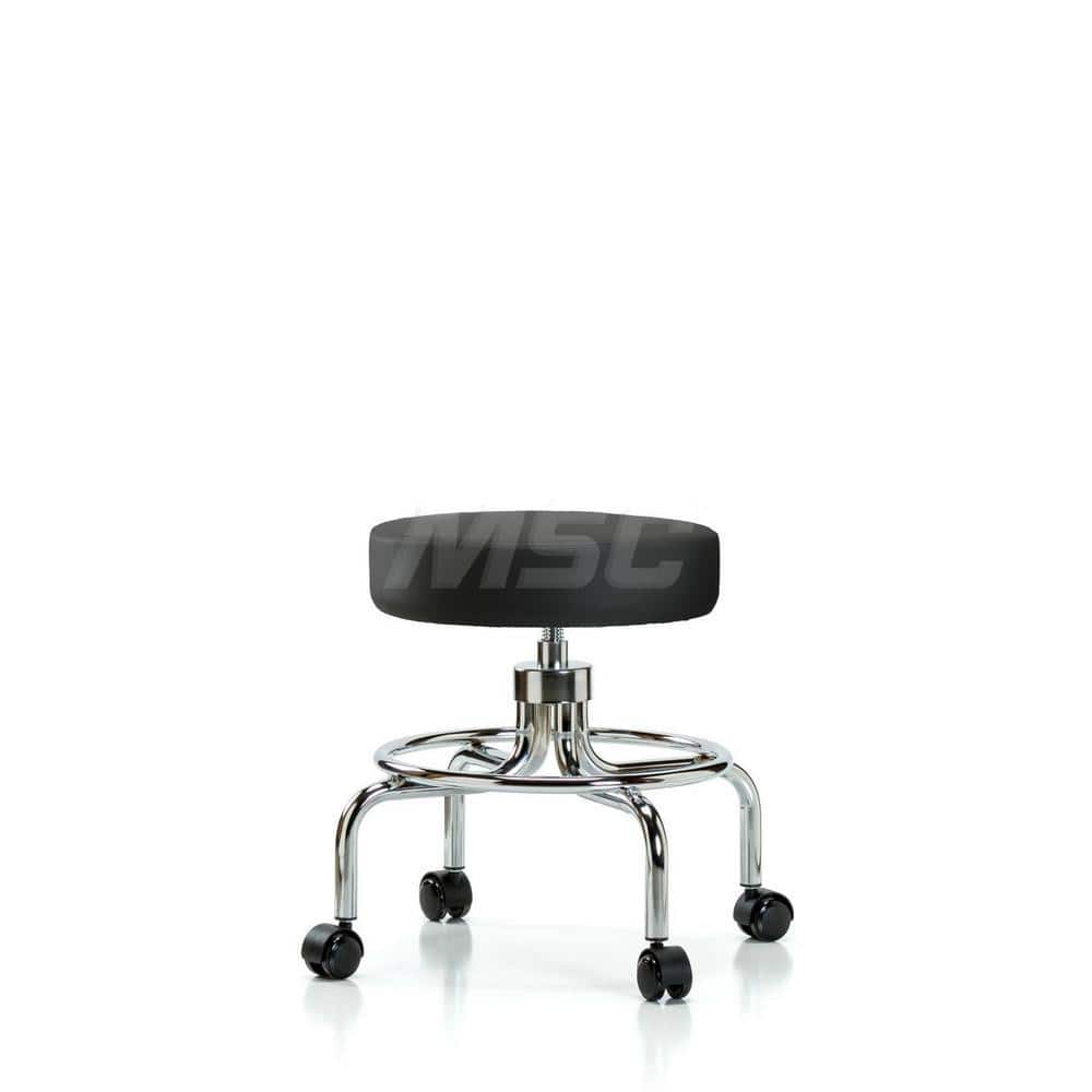 Lab Stool: Vinyl, 25″ Seat Width, 25″ Seat Depth Round Height