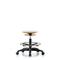 Adjustable Height Swivel Stool: Wood, 25″ Seat Width, 25″ Seat Depth Round Height