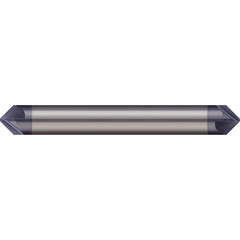 Micro 100 - 1/2" Diam 120°/60° 6-Flute Double End Solid Carbide Chamfer Mill - Exact Industrial Supply