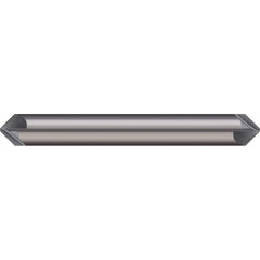 Micro 100 - 3/16" Diam 90°/90° 4-Flute Double End Solid Carbide Chamfer Mill - Exact Industrial Supply