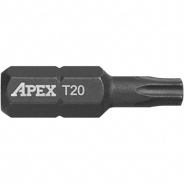 Apex - 1/4" Drive T20 Torx Screwdriver Bit - 1" OAL, Insert Bit - Best Tool & Supply