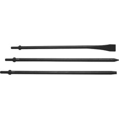 Mayhew - 1-1/8" Head Width, 18" OAL, Long Punch & Scraper Set - Round Drive, Round Shank, Steel - Best Tool & Supply