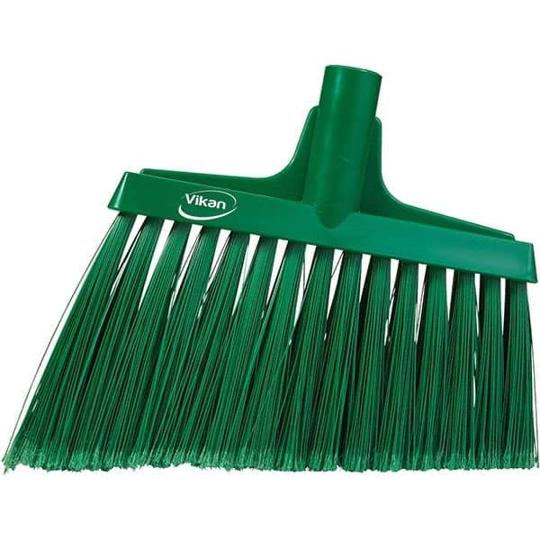 Vikan - 11-1/2" Wide, Green Polyester Bristles, Angled Broom - Flagged, Water Resistant - Best Tool & Supply