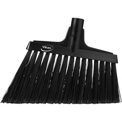 Vikan - 11-1/2" Wide, Black Polyester Bristles, Angled Broom - Flagged, Water Resistant - Best Tool & Supply