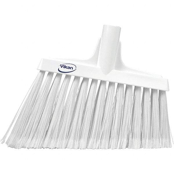 Vikan - 11-1/2" Wide, White Polyester Bristles, Angled Broom - Flagged, Water Resistant - Best Tool & Supply