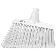 Vikan - 11-1/2" Wide, White Polyester Bristles, Angled Broom - Flagged, Water Resistant - Best Tool & Supply