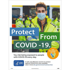 NMC - Training & Safety Awareness Posters; Subject: General Safety & Accident Prevention ; Training Program Title: Protect from COVID-19; COVID-19 Vaccination Awareness ; Message: PROTECT FROM COVID-19. YOU RISK BEING EXPOSED TO PEOPPLE WITH COVID-19 EVE - Exact Industrial Supply