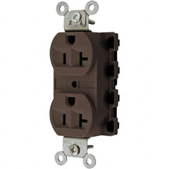 Hubbell Wiring Device-Kellems - 125V 20A NEMA 5-20R Specification Grade Brown Straight Blade Duplex Receptacle - Best Tool & Supply