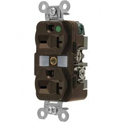 Hubbell Wiring Device-Kellems - 250 VAC 20A NEMA 6-20R Hospital Grade Brown Straight Blade Duplex Receptacle - Best Tool & Supply