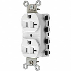 Hubbell Wiring Device-Kellems - 125V 20A NEMA 5-20R Specification Grade White Straight Blade Duplex Receptacle - Best Tool & Supply