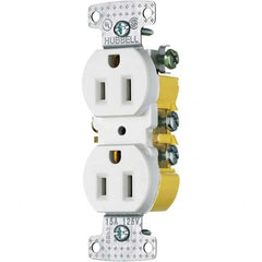 Hubbell Wiring Device-Kellems - 125V 15A NEMA 5-15R Residential Grade White Straight Blade Duplex Receptacle - Best Tool & Supply