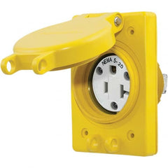 Hubbell Wiring Device-Kellems - 125V 20A NEMA 5-20R Industrial Grade Yellow Straight Blade Single Receptacle - Best Tool & Supply