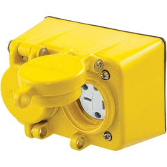 Hubbell Wiring Device-Kellems - 250 VAC 20A NEMA 6-20R Industrial Grade Yellow Straight Blade Duplex Receptacle - Best Tool & Supply