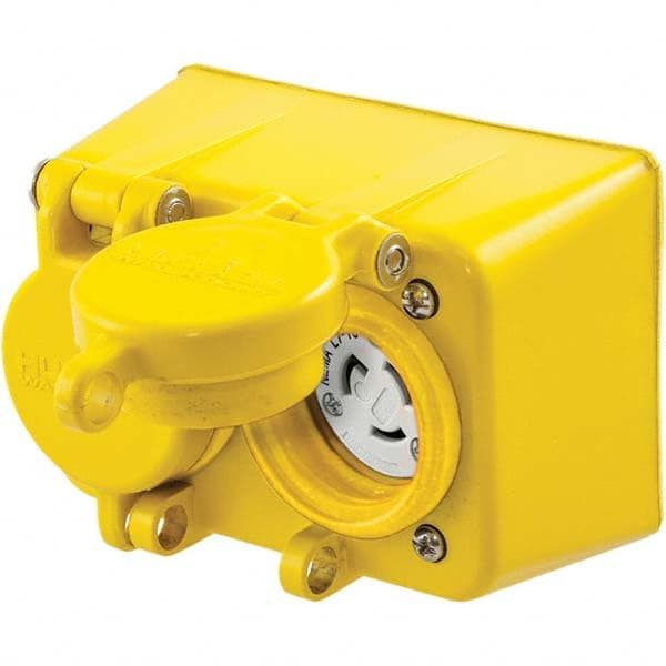 Hubbell Wiring Device-Kellems - 277 VAC 15A NEMA 7-15R Industrial Grade Yellow Straight Blade Duplex Receptacle - Best Tool & Supply