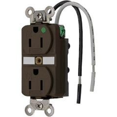 Hubbell Wiring Device-Kellems - 125V 15A NEMA 5-15R Hospital Grade Brown Straight Blade Duplex Receptacle - Best Tool & Supply